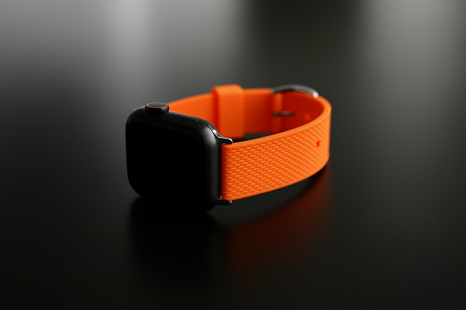 Apple Watch Gummireim - Oransje med svart spenne
