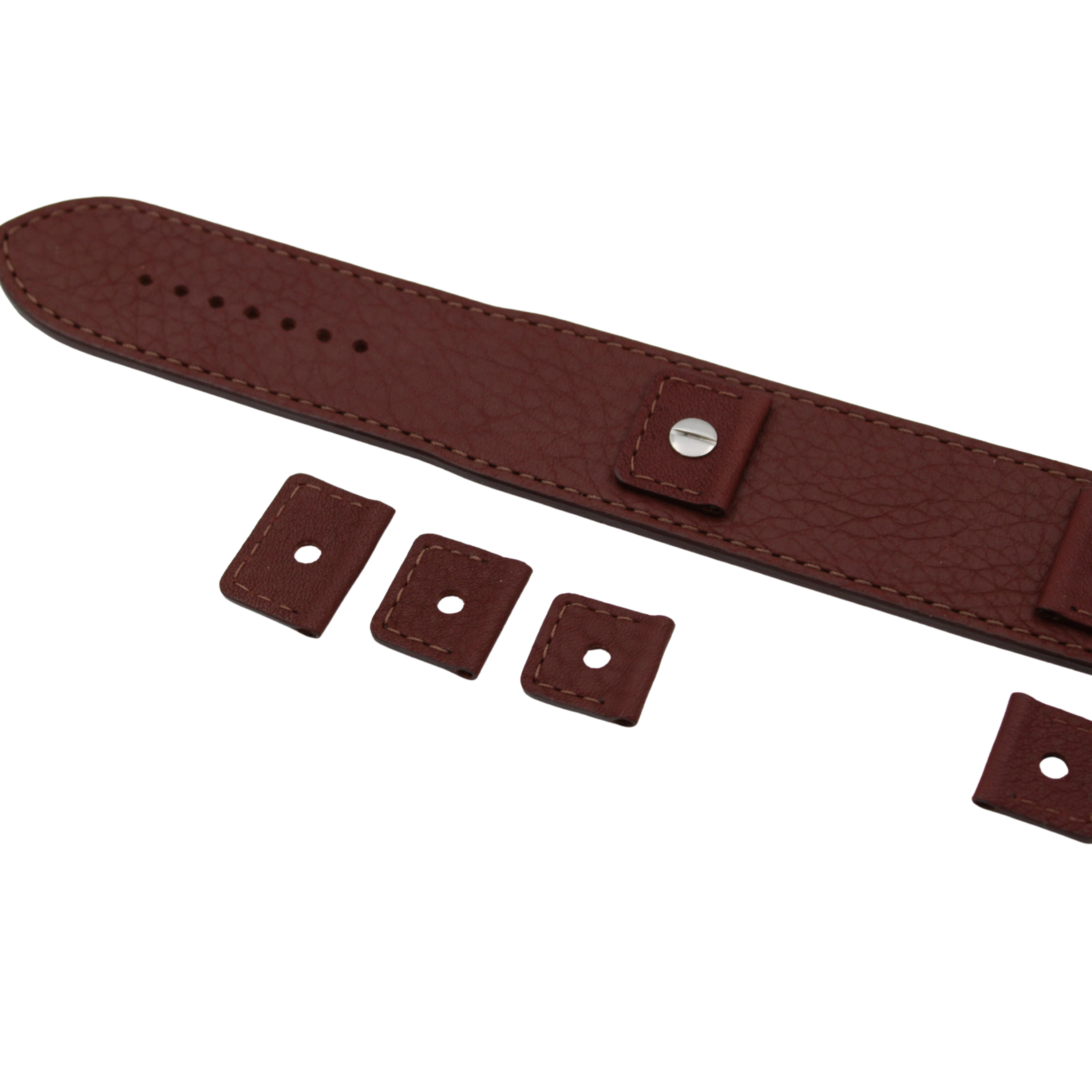 Bund skinnreim – 32 mm Mørk brun Buffalo Grain med utskiftbare fester