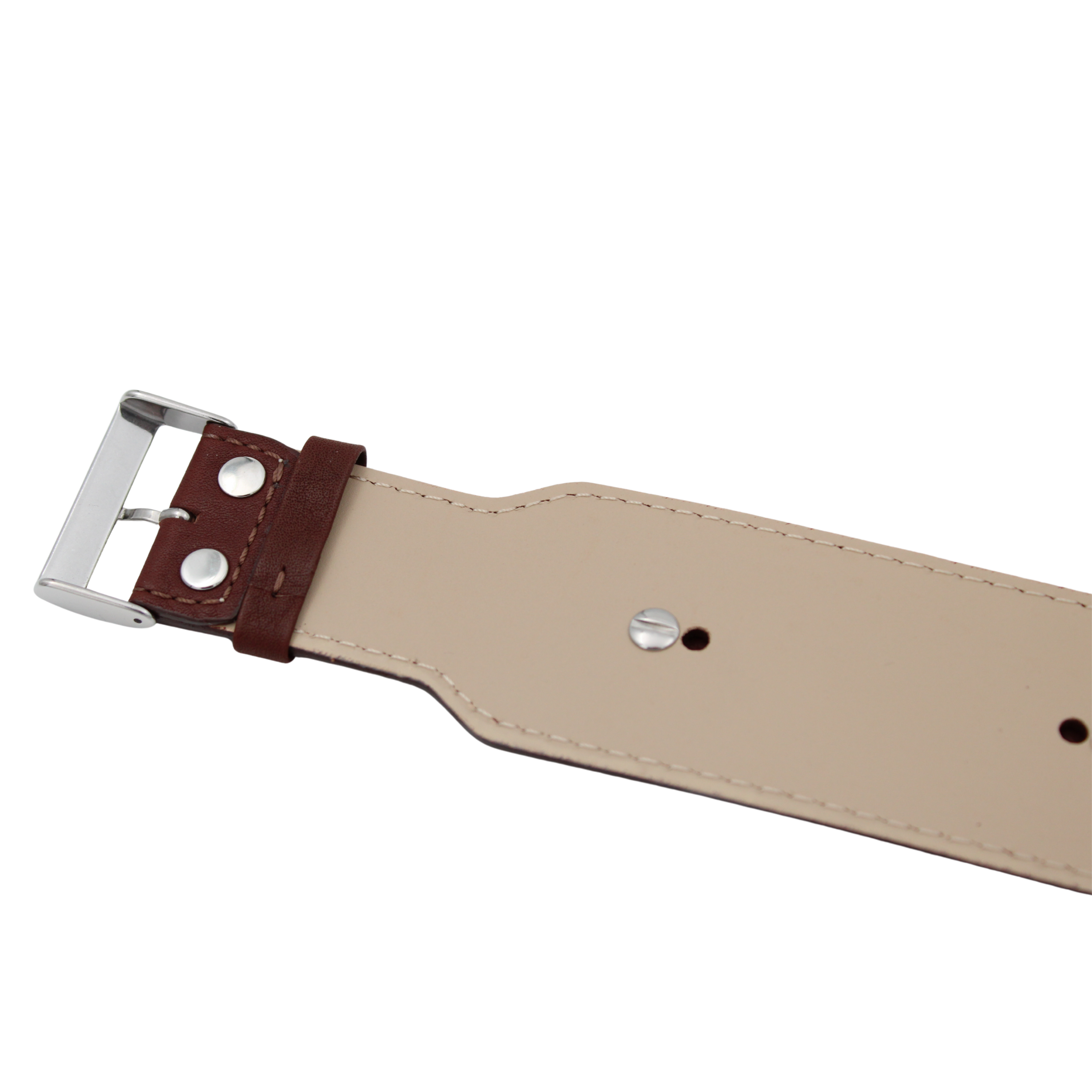 Bund skinnreim – 45 mm Mørk brun Buffalo Grain med utskiftbare fester