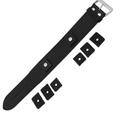 Pasek na dolną szynę - 32 mm czarny Buffalo Grain z wymiennymi zapięciami