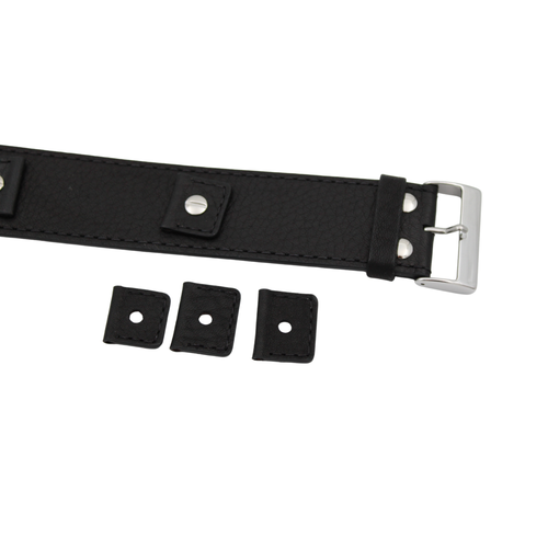 Pasek na dolną szynę - 32 mm czarny Buffalo Grain z wymiennymi zapięciami
