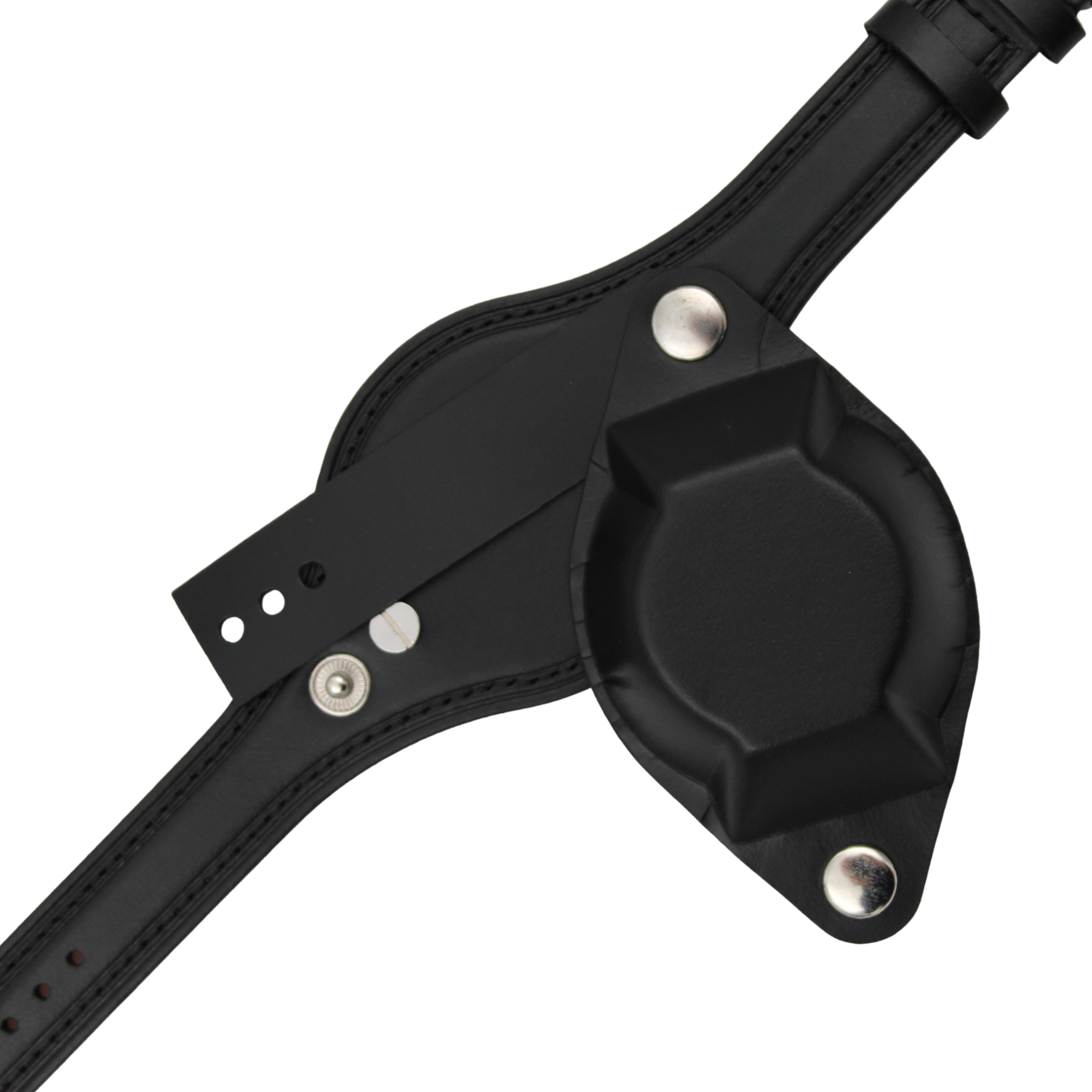 Bund skinnreim – Militær sort med deksel 18 mm