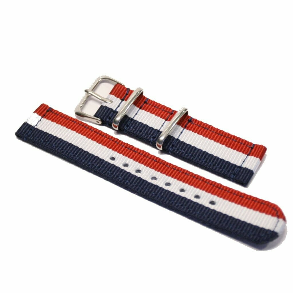 Nylonrem 2-delt Rød/hvit/blå