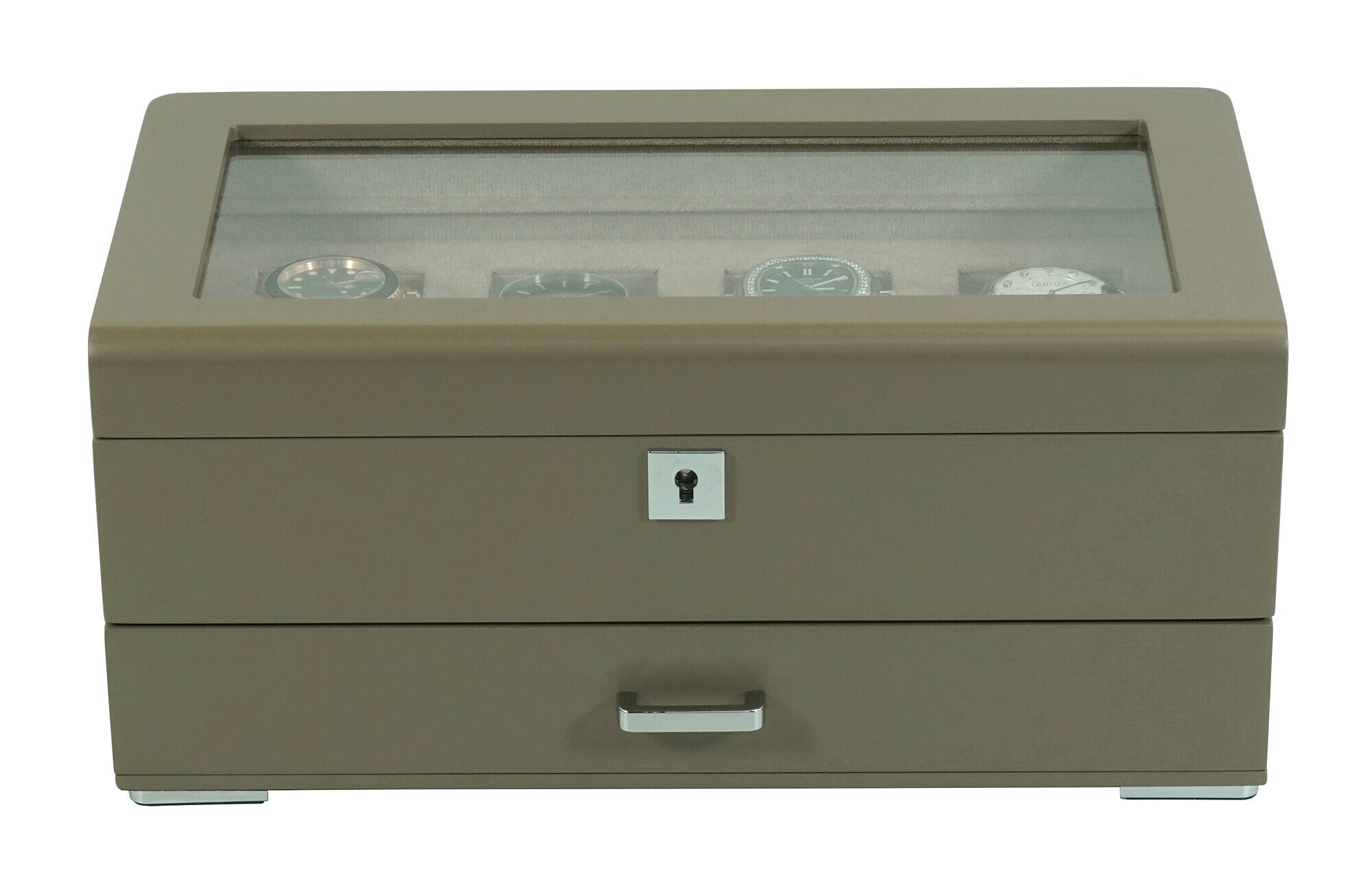 Klokkeboks for 4 ur med oppbevaring Beige