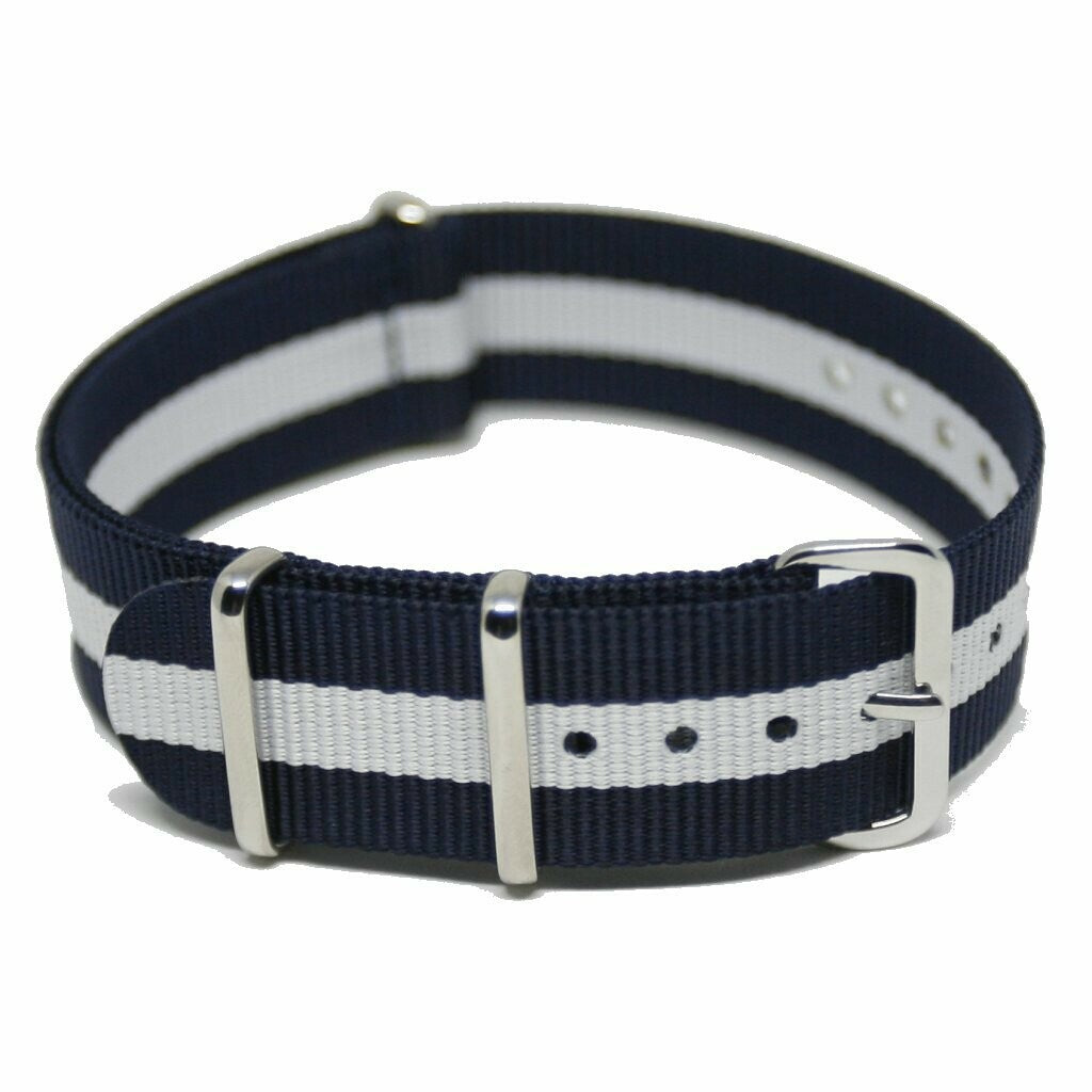 NATO Strap Blå/hvit