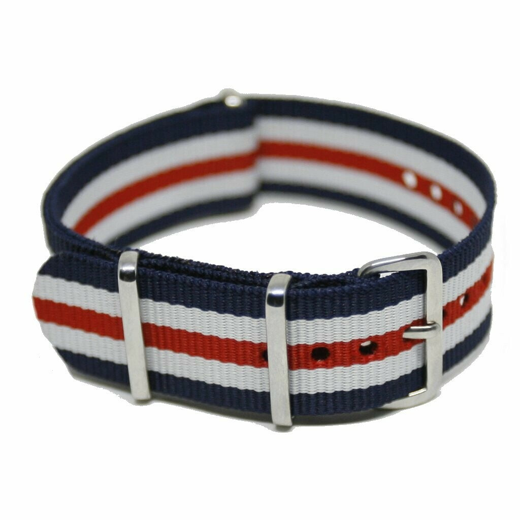 NATO Strap Blå/hvit/Rød