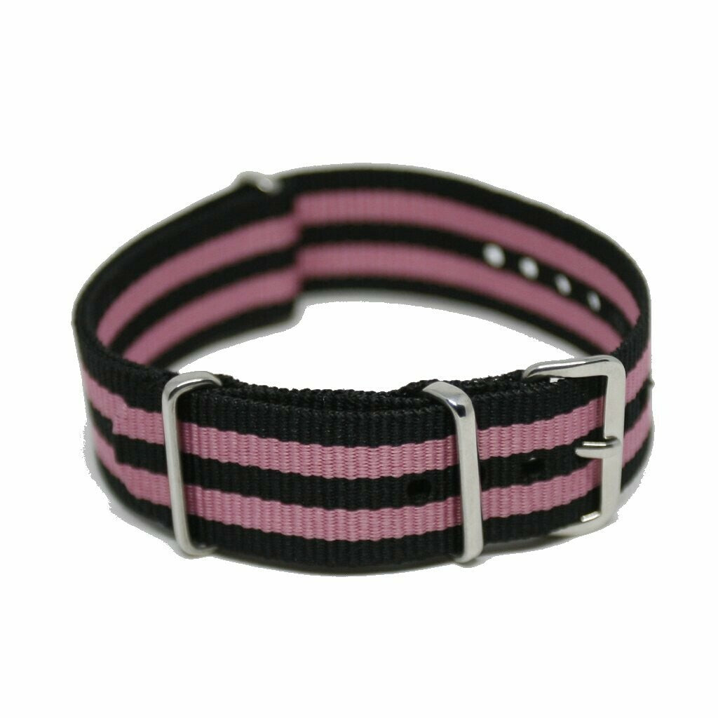NATO Strap 18MM Sort/rosa