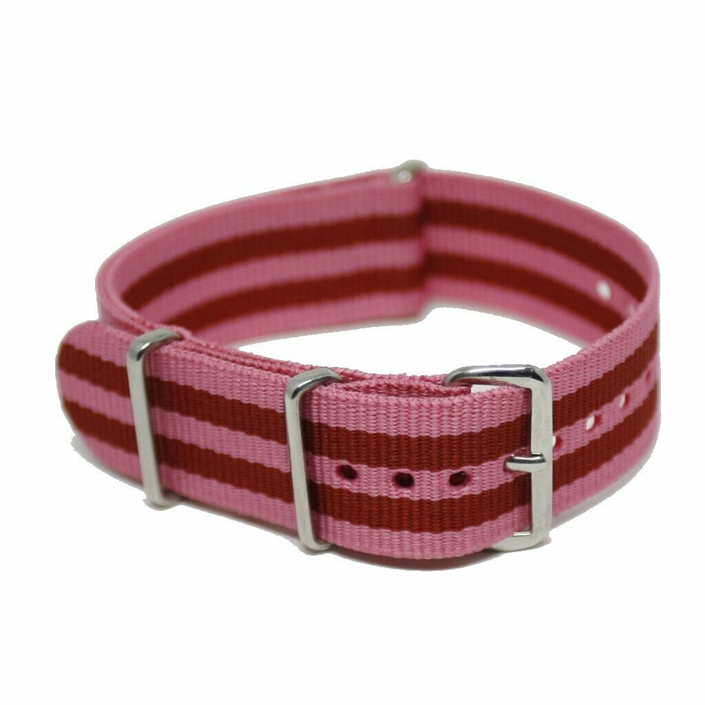 NATO Strap 20MM Rosa/rød