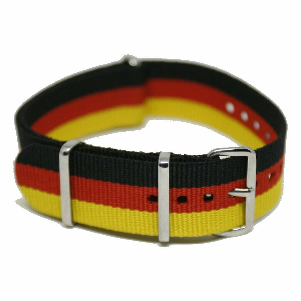 NATO Strap 20MM Sort/rød/gul (Tyskland)