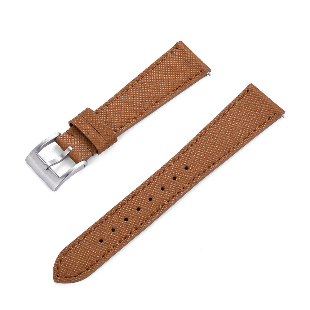 Saffiano Leather Strap Brun