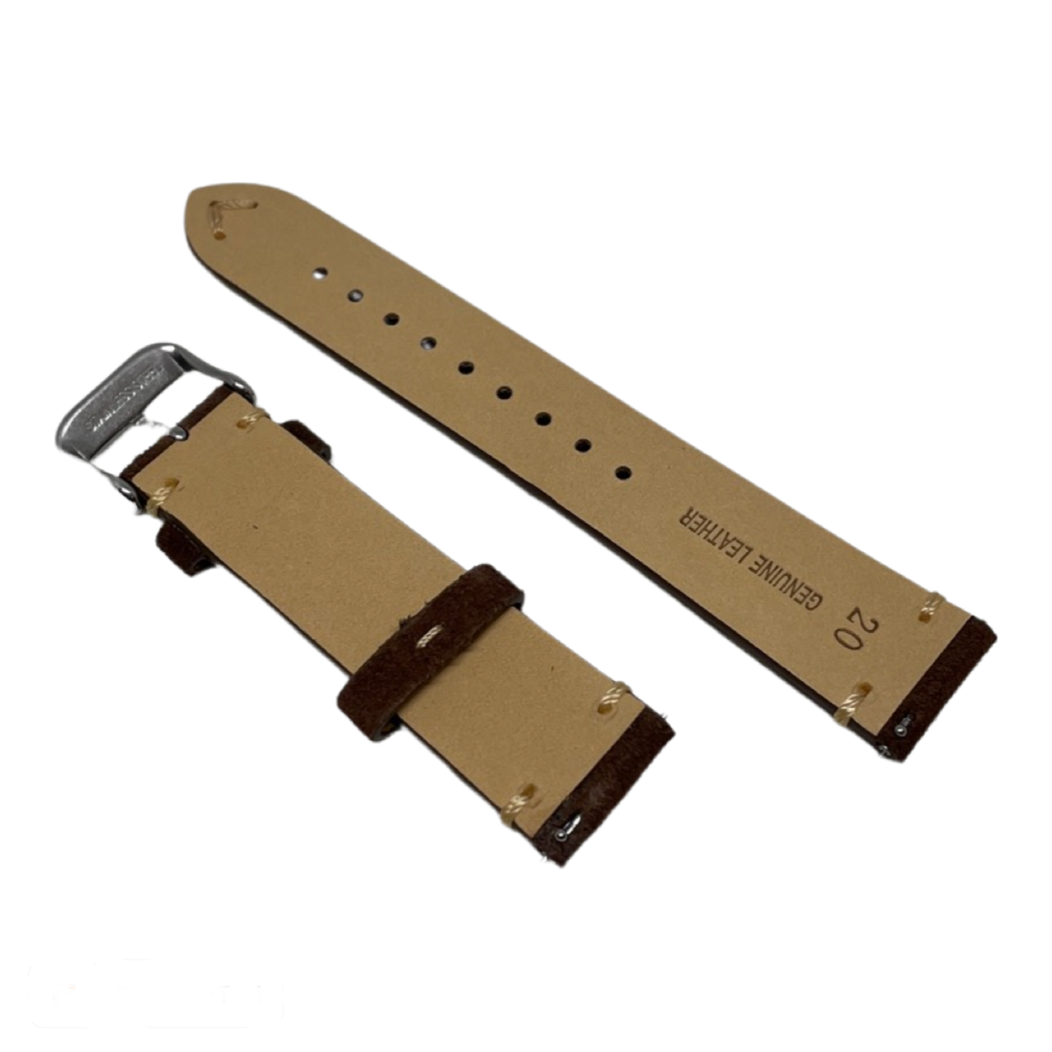Suede Leather Strap Mørk brun