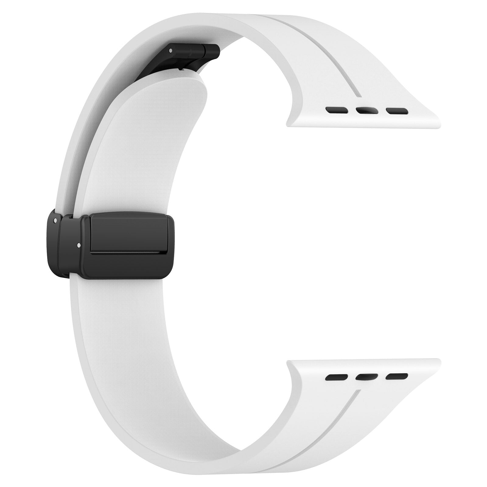 Gummirem for Apple Watch hvit - Sort spenne