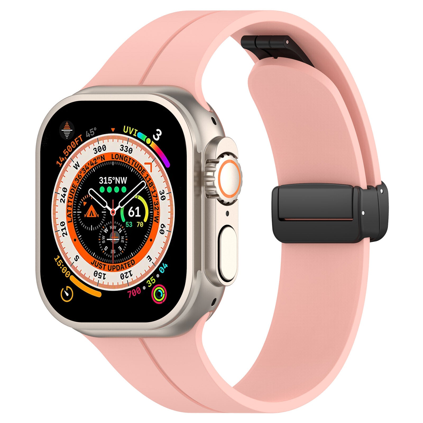 Gummirem for Apple Watch Sort 38/40/41mm Rosa