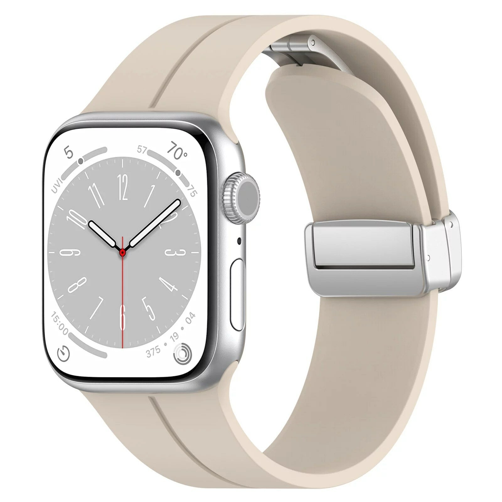 Gummirem for Apple Watch Stål 42/44/49mm Beige