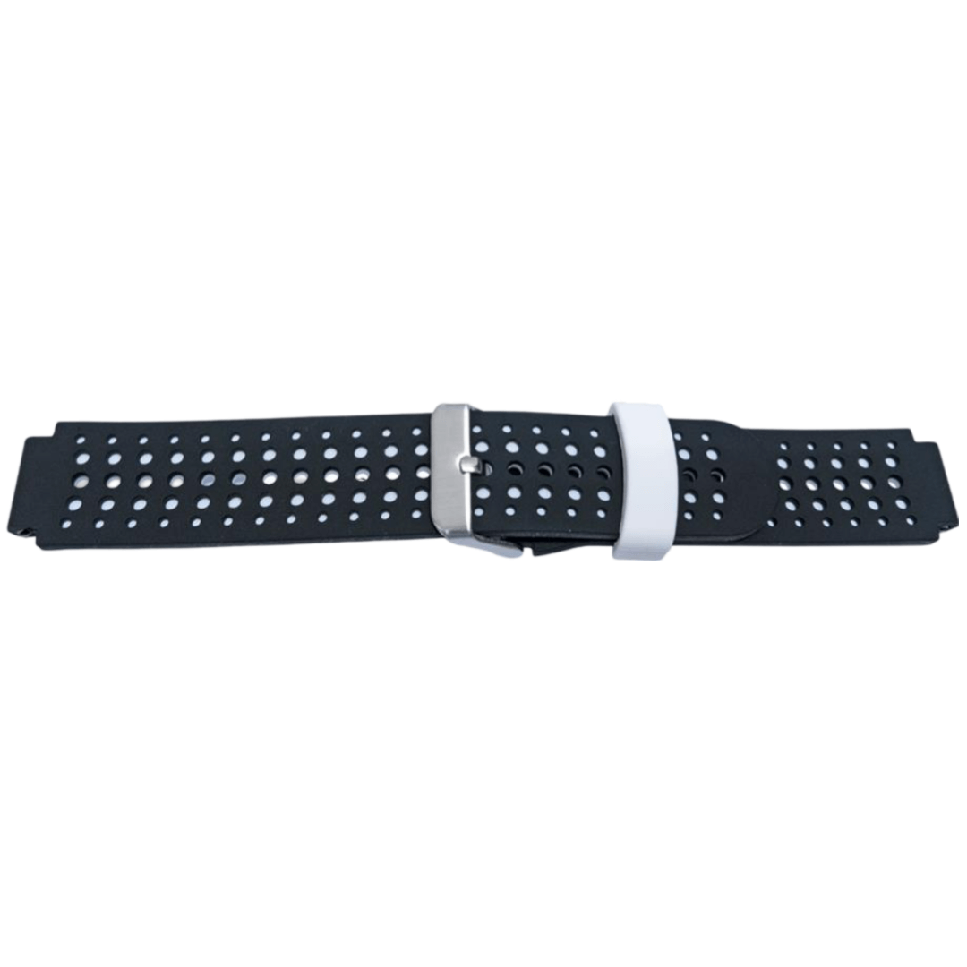 16MM Silikonreim for Garmin Forerunner 220/235 i Svart med hvite detaljer