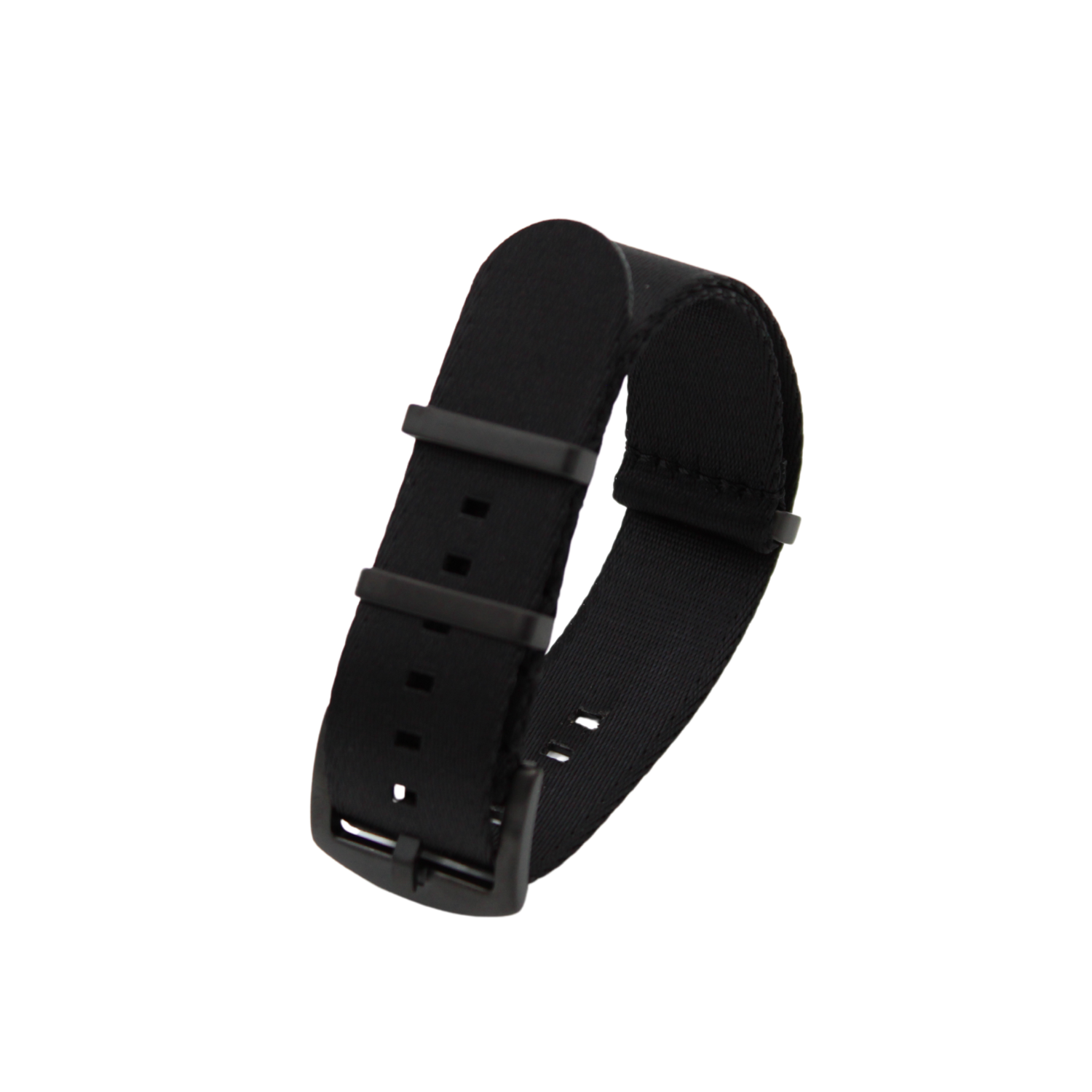 Svart Seat belt Natoreim med PVD Spenne