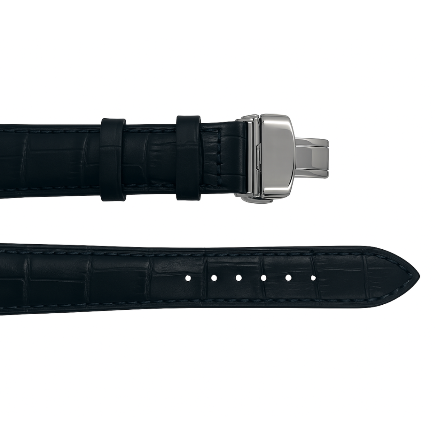 Cassis Svart skinnreim med sommerfuglspenne