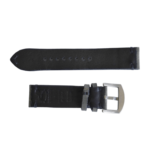 Szary skórzany pasek z czarnymi detalami - Martu Leather
