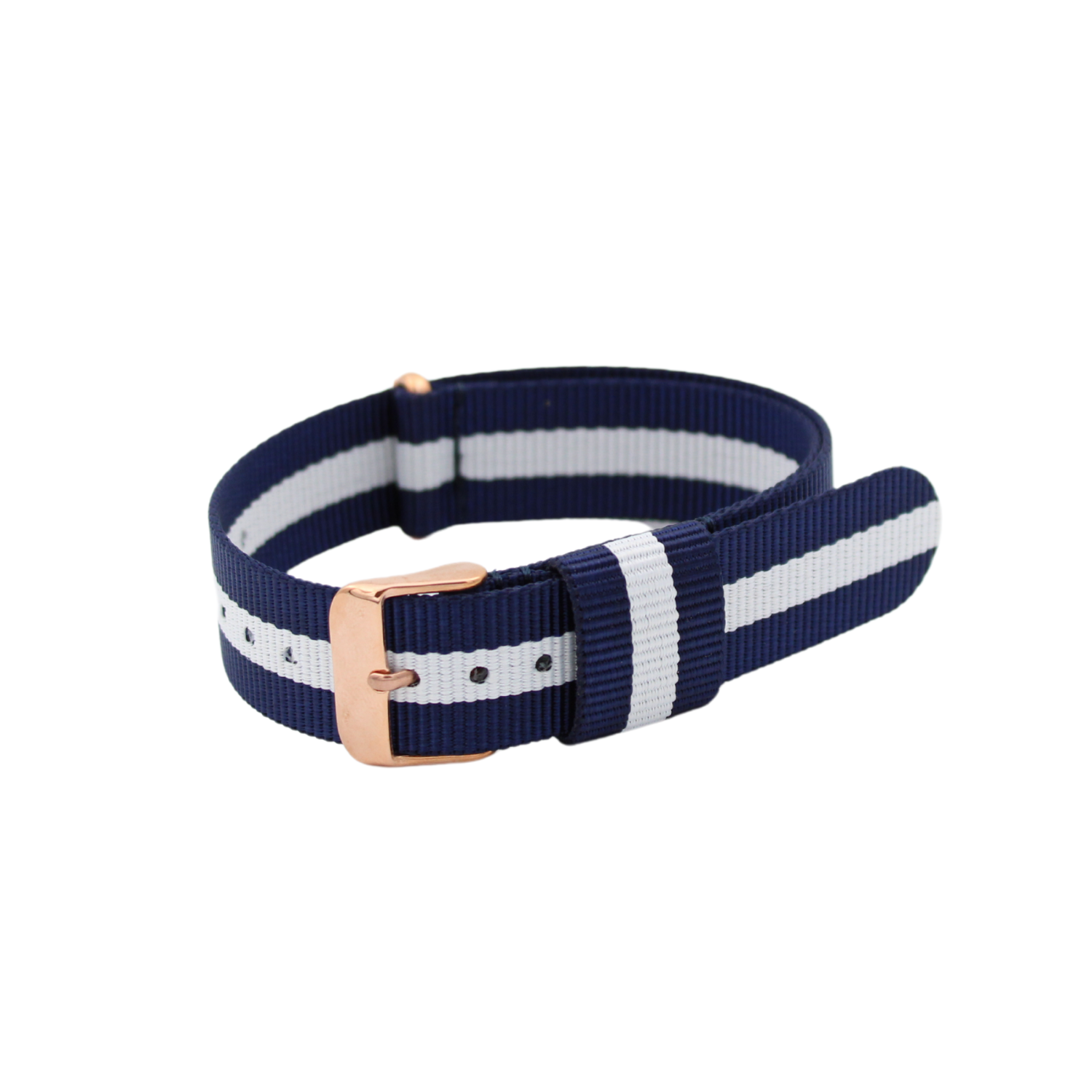 Nato strap Rosegull Blå/ Hvit