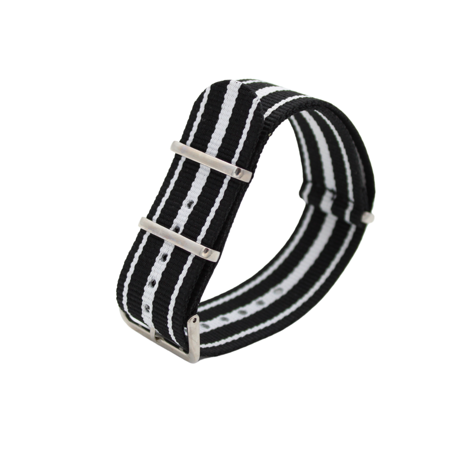 NATO Strap Tinn - Svart /hvit