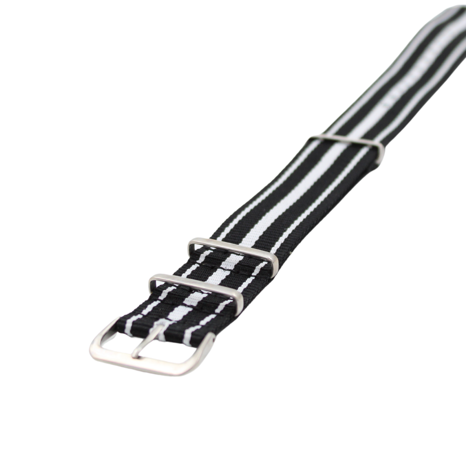 NATO Strap Tinn - Svart /hvit