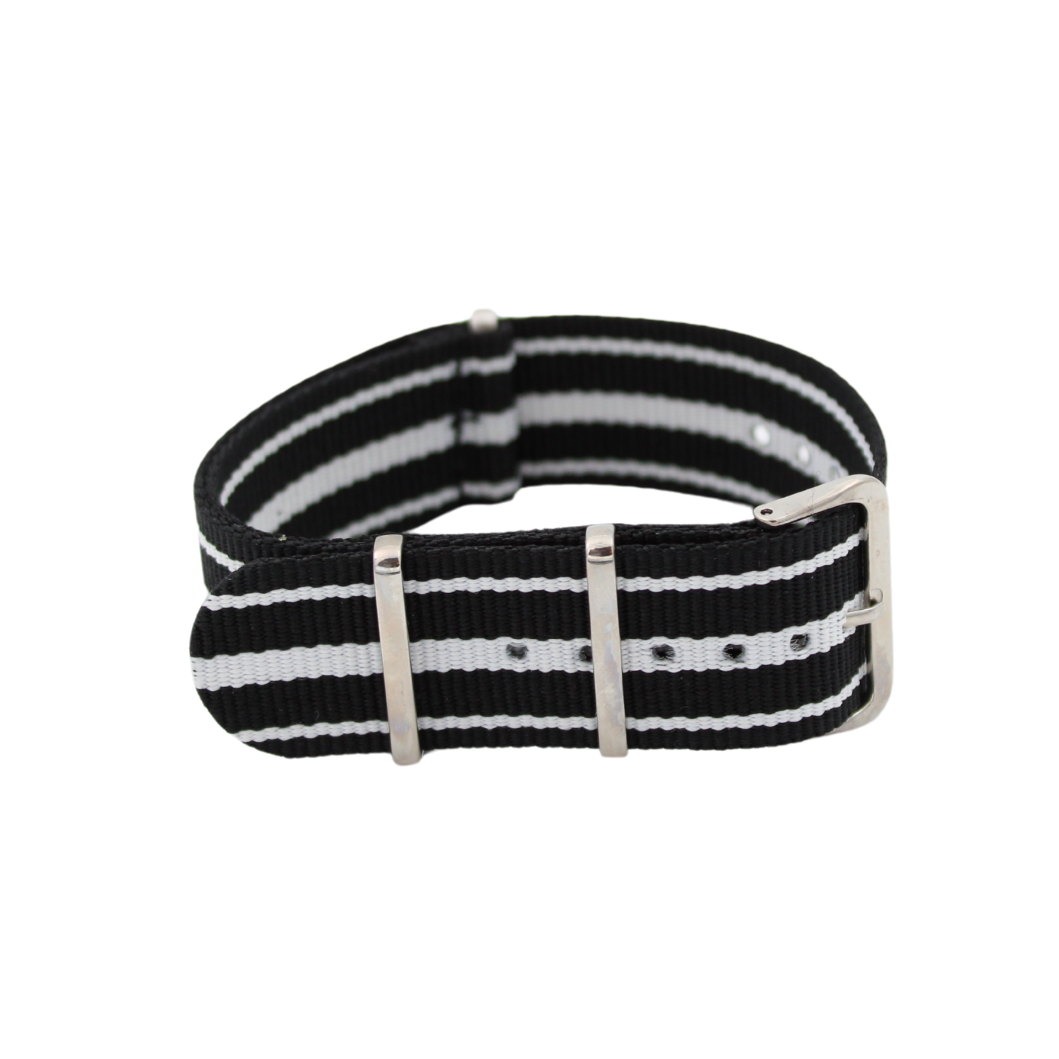 NATO Strap Tinn - Svart /hvit