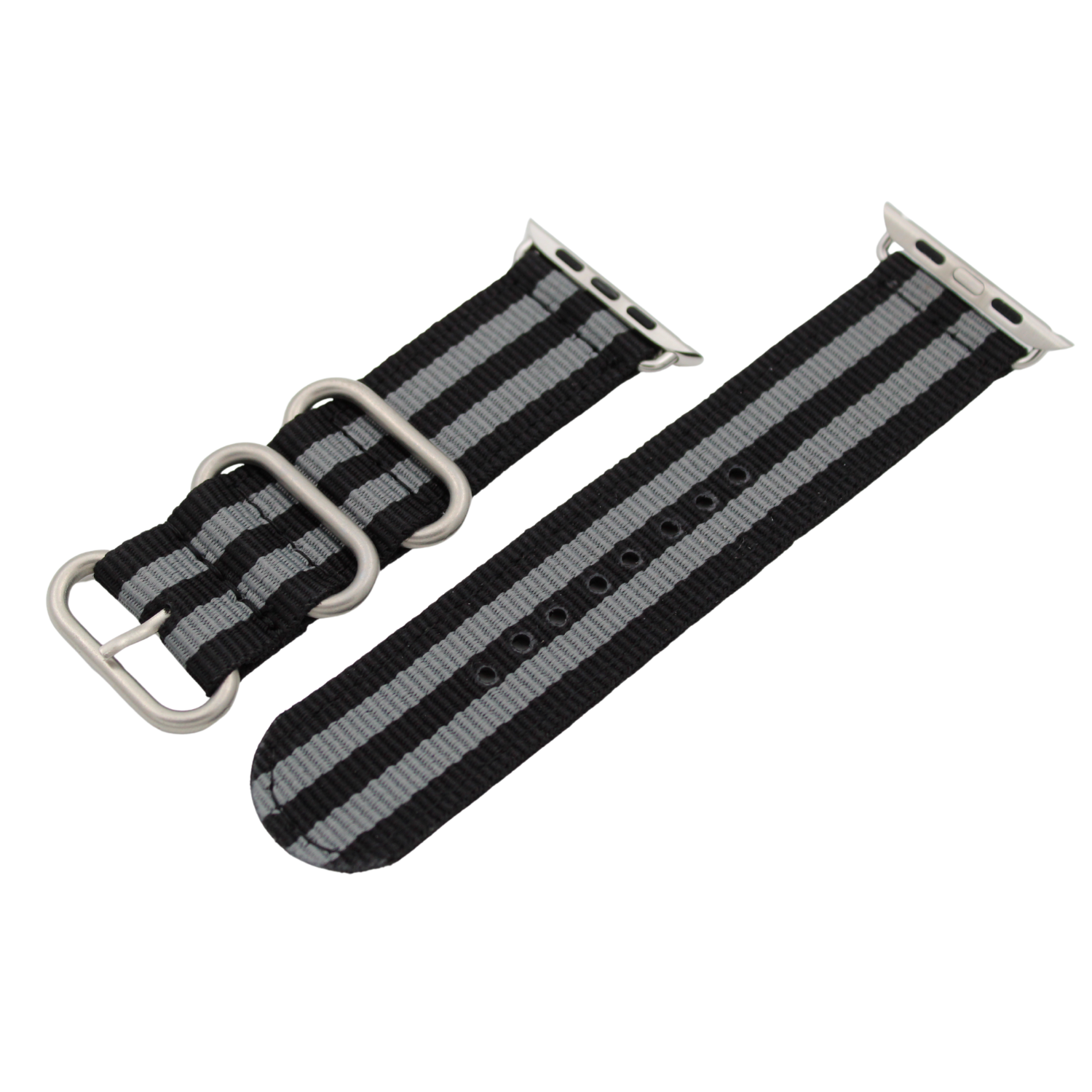 NATO strap i Svart og Grå for Apple Watch (42-45 mm)