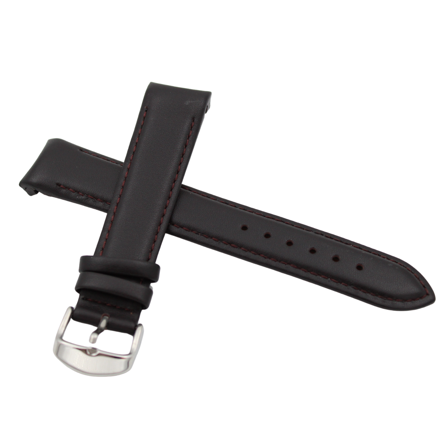 Granate - Curved sort skinnreim med røde sømmer