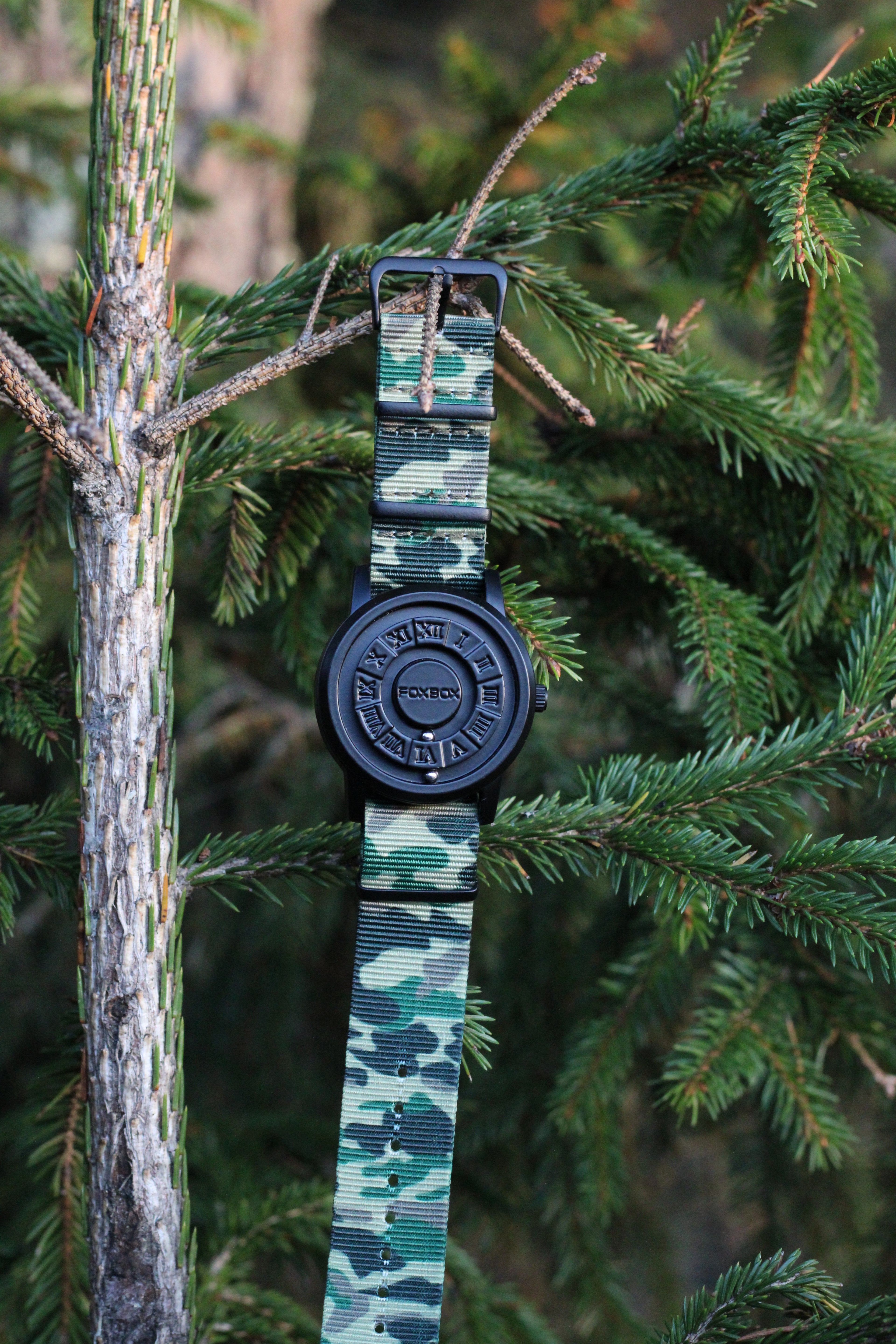 Nato Strap - Woodland kamuflasje PVD Spenne